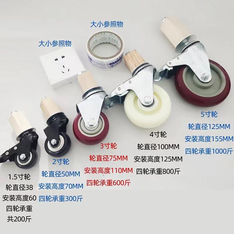 方管轮货架轮子操作台万向轮不锈方管轮可订制扁管轮花架狗笼脚轮 - 图0