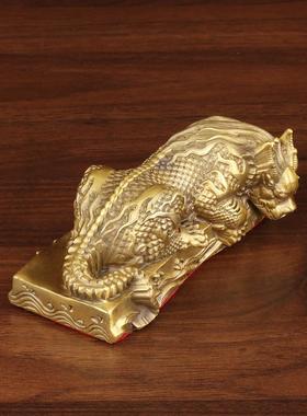 纯铜吸水兽镇水兽保水兽龙王水独角兽客厅书房办公室茶宠物摆件