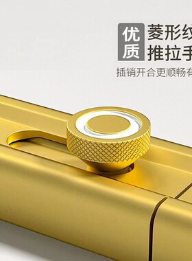 新款铝合金明插销免打孔卧室门栓防盗门反锁扣门闩卫生间加厚门销