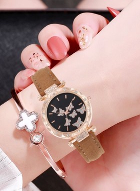 女生小众轻奢蝴蝶手表圣诞情人节礼物礼盒装百搭女士腕表生日礼物