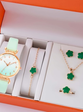 生日礼物送女生简约小众四叶草锁骨链礼盒装潮流百搭ins女士项链