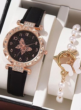 送老婆春节情人节礼物气质百搭珍珠蝴蝶手链新款不掉色仙女风手串