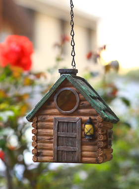 庭院花园布置摆件创意q户外小鸟屋房子树挂装饰温馨鸟窝繁殖挂窝