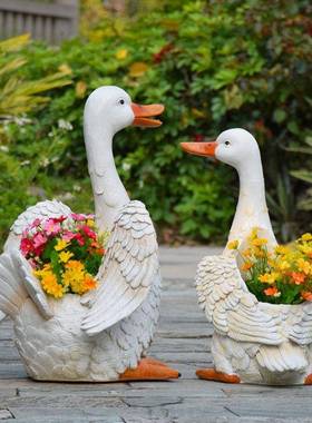 庭装饰院外户花园仿真动物鹅摆件园景观鸭子林雕塑别8306墅创意花