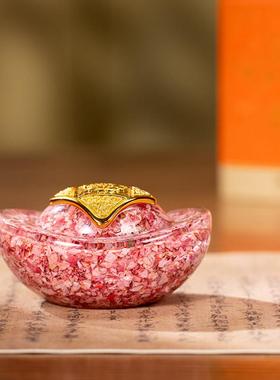 铜财元宝摆件日开 业乔招迁礼物招财元宝生搭聚宝盆配装饰碎钞手