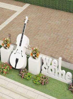 户外大提琴属摆乐器园林雕塑景观装饰件庭院金盘小区SZU楼园艺定