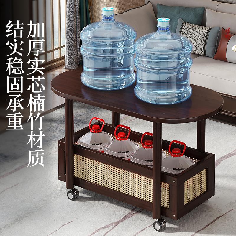 移动小推车客厅茶几沙发侧边柜迷你床头桌带轮零食置物架艺术角几 - 图1