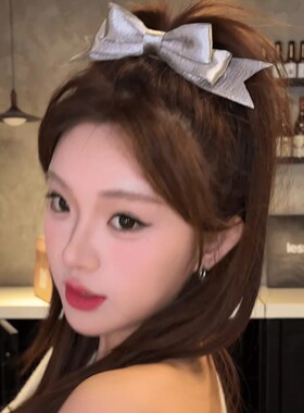 红绒绮梦新年红色亮面立体公主蝴蝶结发夹甜美可爱节日发夹头饰女