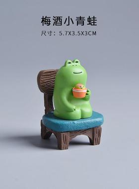 家居装饰品桌面摆件生日礼物日系治愈zakka青蛙微景观狐狸迷你