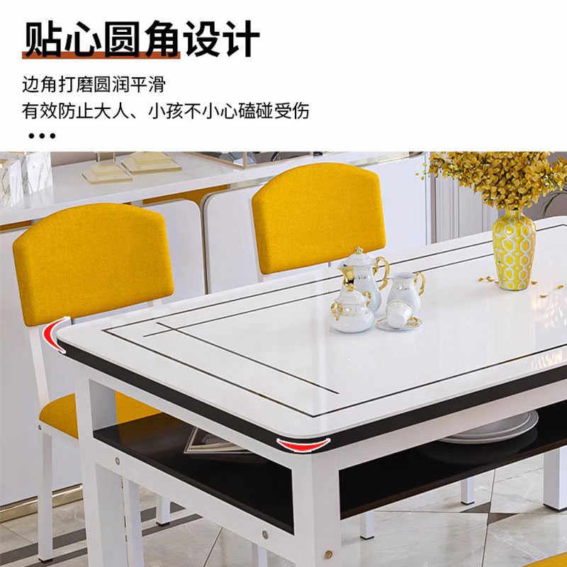 新疆包邮钢化玻璃餐桌椅组合双层吃饭桌子桌椅餐厅客简约小户型家,淘宝优惠券,粉丝福利购,淘宝优惠卷