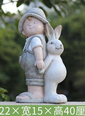 花园庭院装饰卡通人物兔子摆件创意户外树脂幼儿园景观园艺别墅