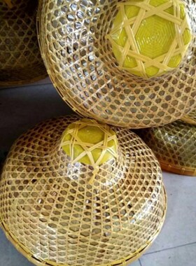 边风情竹编竹帽渔夫渔民帽道具舞蹈帽饰帽遮阳斗笠帽顶发