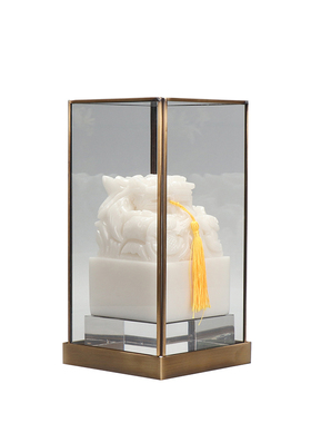 仿玉玺罩子样房间售楼处展厅茶几书柜软装饰品