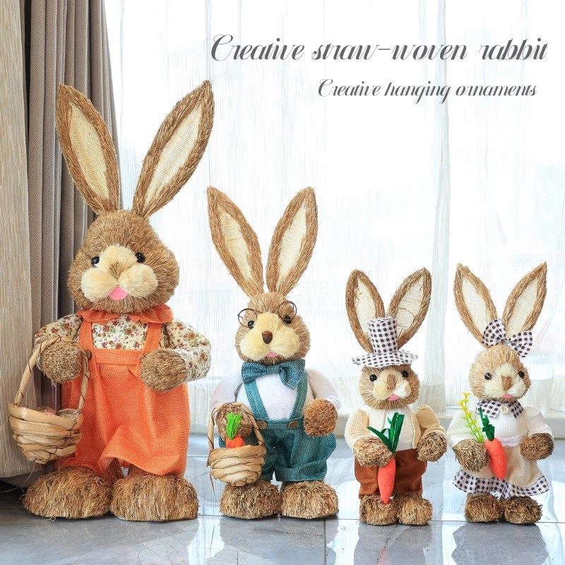 家居装饰草兔创意饰品落地客厅卧室景观室内斯堪的纳维亚风格卡通,淘宝优惠券,粉丝福利购,淘宝优惠卷