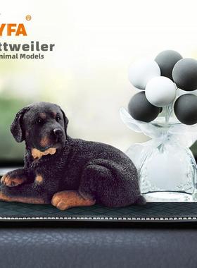 吉佳美YFA模玩罗威纳犬仿真狗模型车载摆件工艺品手办公仔收藏品
