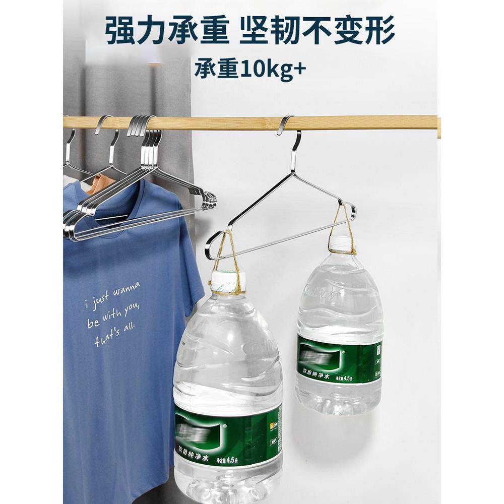 高品质不锈钢衣架304加粗实心家用挂衣服铁衣撑无痕衣挂特大特粗,淘宝优惠券,粉丝福利购,淘宝优惠卷