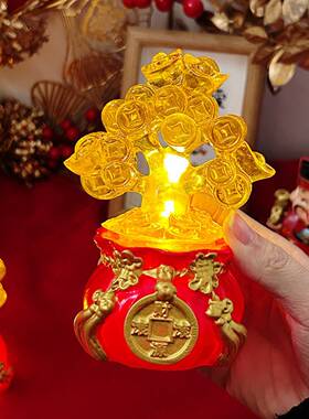 发财树摇钱树小夜灯创意摆件家居客厅玄关酒柜开业装饰礼品新年