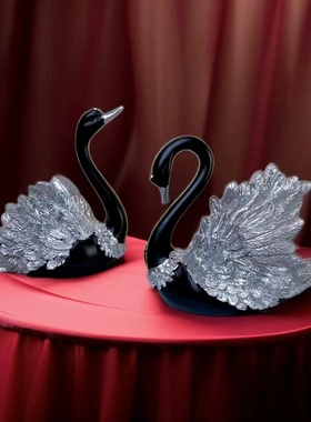 （小号）轻奢客厅情侣天鹅摆件高级感家居酒柜电视柜装饰品