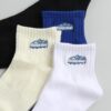 Ins men and women short socks snow mountain letter socks klein blue four seasons middle help men and women socks student sports socks