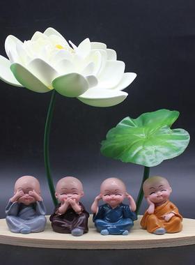 中式禅意荷花家居装饰工艺品客厅玄关电视酒柜办公桌面小摆件摆设