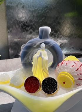 海鲜姿态盘装饰酒店菜品冷盘盘装饰日式点缀小饰品创意刺身盘装饰