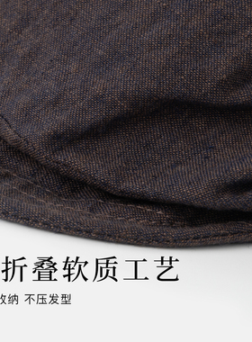 太一女士亚麻贝雷帽显脸小可折叠