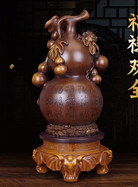 招财葫芦摆件客厅办公室收银台玄关装饰工艺品开业礼品博古架摆设