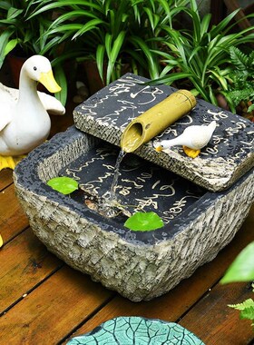 喷泉循环流水阳台庭院花园布置鱼缸鱼池假山造景摆件小院景观户外