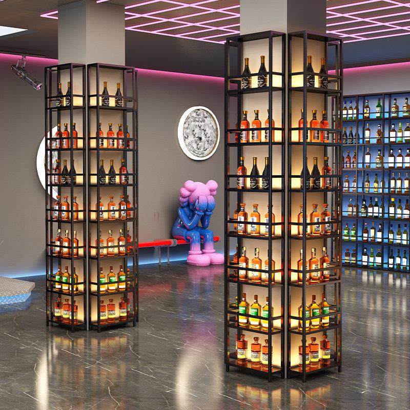 铁艺发光酒架置物架创意饭厅清酒吧吧台酒柜烧烤店酒架展示架定制,淘宝优惠券,粉丝福利购,淘宝优惠卷