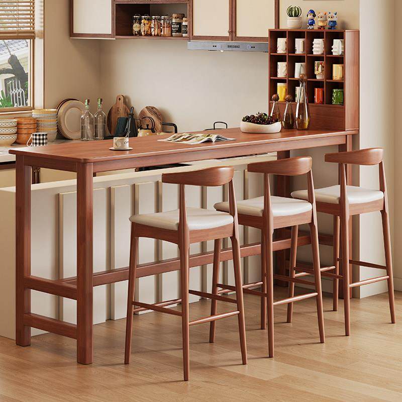 实木吧台桌家用高脚桌客厅隔间长条窄桌阳台简约休闲 靠墙桌椅组,淘宝优惠券,粉丝福利购,淘宝优惠卷