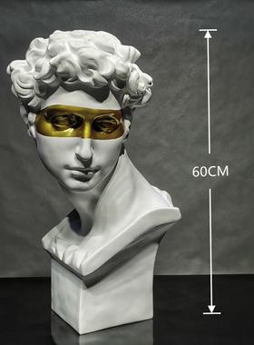 琴女树脂雕像样板间简约酒柜石膏头像软装饰艺术品办公室摆件大号