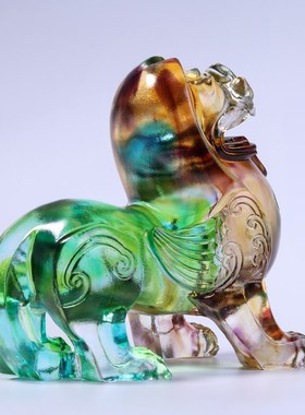 金陵南京貔貅招财琉璃摆件桌面装饰工艺品旅游博物院纪念品送礼