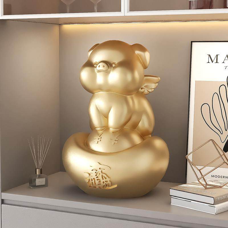 元宝猪存钱罐摆件客厅大容量玄关装饰品存钱筒2025新款祇进不出,淘宝优惠券,粉丝福利购,淘宝优惠卷