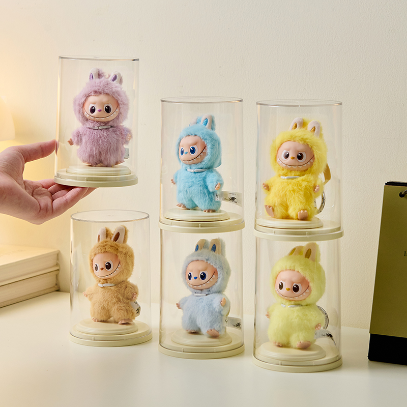 labubu展示盒4代心底密码透明防尘盒泡泡玛特玩偶支架手办收纳盒 - 图0