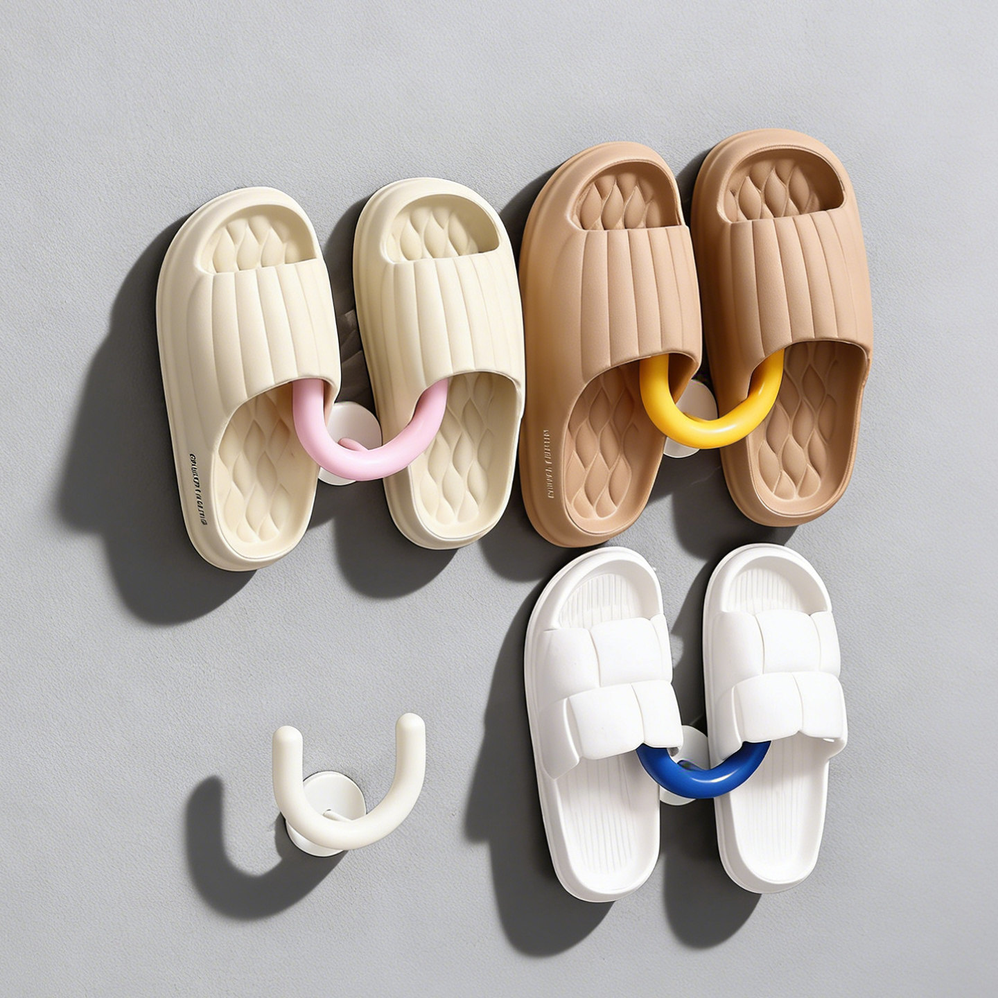 浴室拖鞋架吸盘式免打孔卫生间家用壁挂式沥水架挂钩鞋子收纳神器,淘宝优惠券,粉丝福利购,淘宝优惠卷