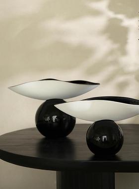 栗石简约高级感小众陶瓷艺术摆件样板房酒店电视柜玄关桌面装饰品