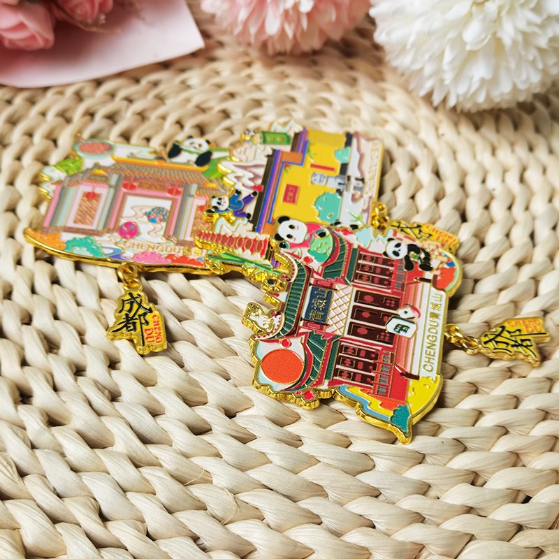 成都冰箱贴创意成都景点合集金属文创冰箱磁贴四川旅游纪念品礼物 - 图2