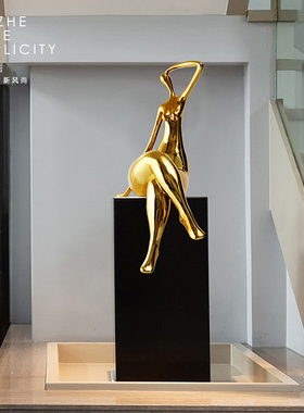 艺术抽象工艺品样板间售楼处院女雕塑像软装装饰品