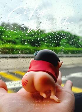 汽车摆件车尾部翠花村花蜡笔小新车内车顶公仔电动车玩偶摆件可爱