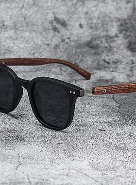 2025新款墨镜男女潮流复古木纹vintage偏光近视太阳眼镜防紫外线