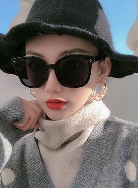 白色韩版潮墨镜女街拍时尚方框圆脸防紫外线偏光黑色太阳镜男眼镜