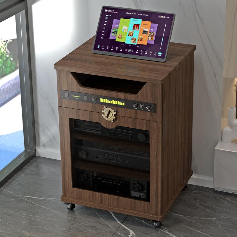 Danlai Yinmei solid wood multi-layer board power amplifier cabinet stage sound equipment audio and video power amplifier rack aircraft cabinet