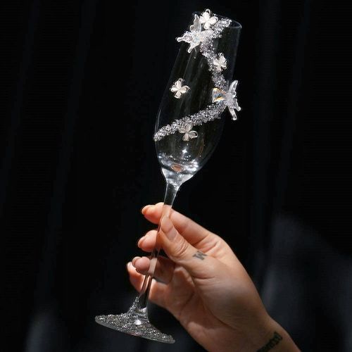 碎钻敬酒杯diy材料包高脚香槟杯氛围感备婚婚礼布置闺蜜结婚礼物 - 图0