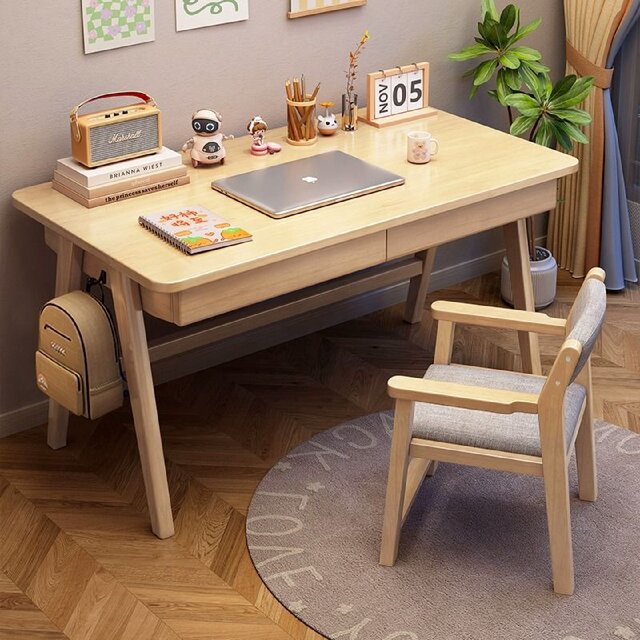 Chinese-style solid wood desk chairs for home primary and secondary school students writing study desk simple study computer desk bedroom bedside table