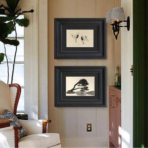 山本昌南黑白摄影客厅装饰画法式复古风景画美式餐厅卧室挂画A070 - 图0