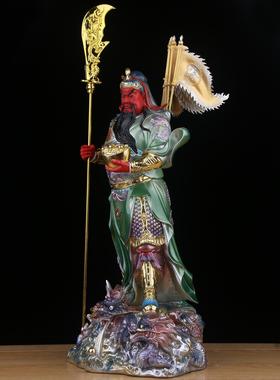 关公摆件客厅招财家用武财神关羽佛像关二爷办公司桌面供奉树脂像