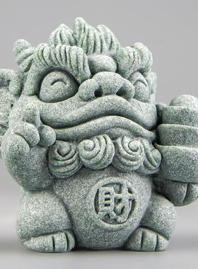 国潮青砂石小萌兽创意桌面家居办公室装饰品茶宠茶玩摆件鱼缸造景