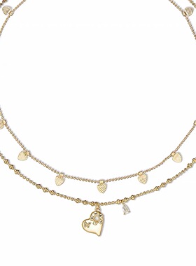 爱心叶片项链锁骨链女叠戴小众时尚百搭高级感优雅气质精致项链