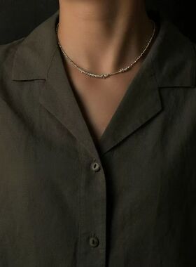 不规则手工串珠项链复古叠戴气质锁骨链简约精致日常通勤时尚百搭