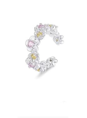 「花漾假日」立体彩色花戒指高级感气质时尚百搭开口可调节戒指